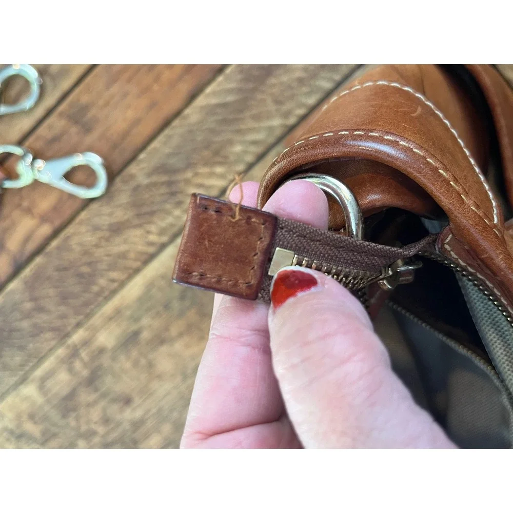 Dooney & Bourke Florentine Vacchetta leather East/West satchel bag w/ crossbody
